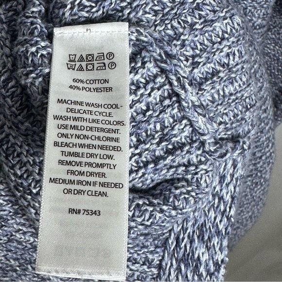 Joie Textured Blue Knit Oversized Chunky Sweater with Buttons sz L - Picture 7 of 7